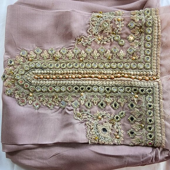 Women's Silk Trouser Pant Mirror Embroidered Sadabahar Designer Pakistani Indian - Picture 8 of 16